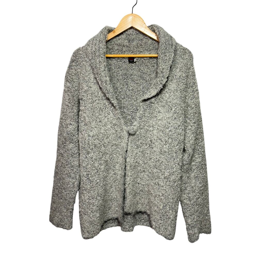Tabask Handmade Alpaca Blend Cardigan Sweater Women’s Size L Gray Hooded Peru